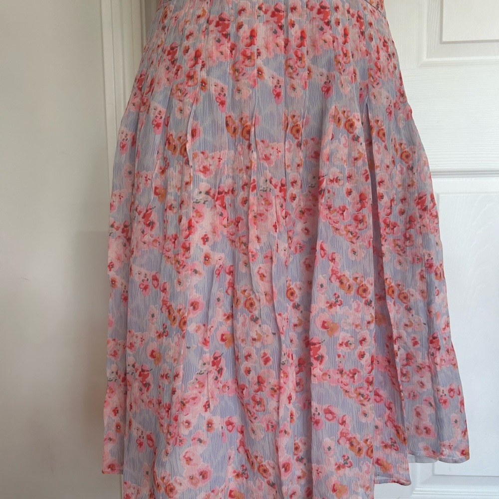 Joie Floral A-Line Skirt in Pink and Blue